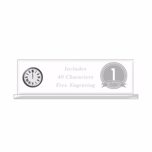 Acrylic: Horizontal Clock 4x12x.4" Clear, 5x2 clea