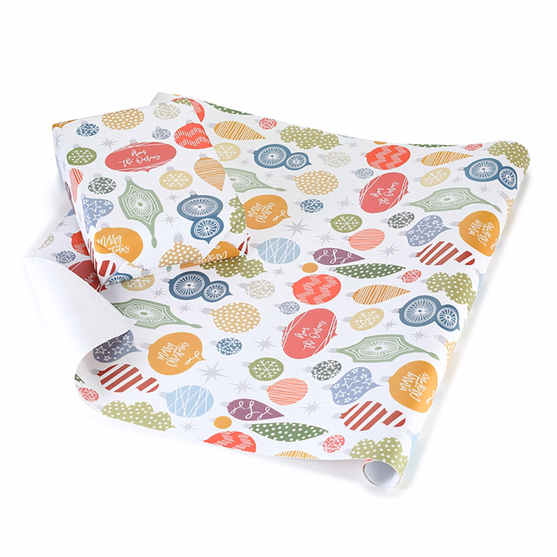 Retro Ornaments Personalized Wrapping Paper Roll
