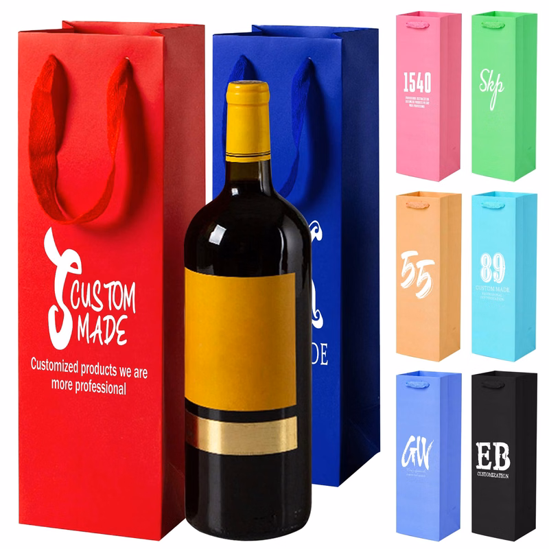 Wine Bottle Paper Bags Single Bottle
