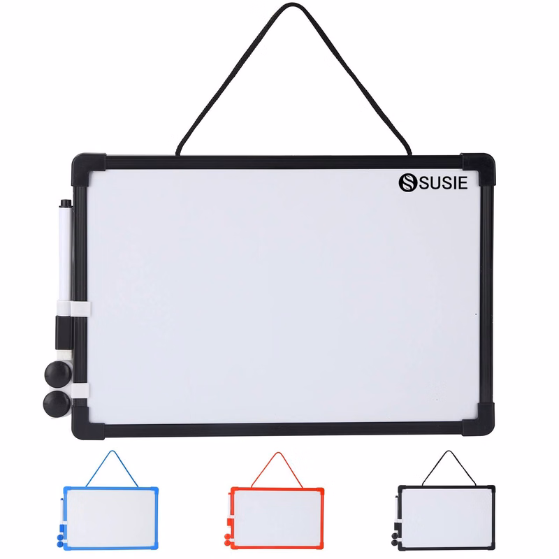 Compact Magnetic Double-Sided Dry Erase Whiteboard w/ Marker