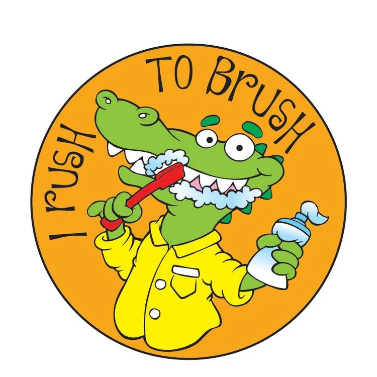 STICKERS - I Rush to Brush Sticker Roll 1