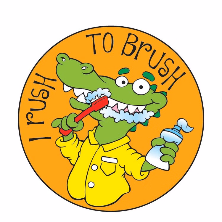 STICKERS - I Rush to Brush Sticker Roll