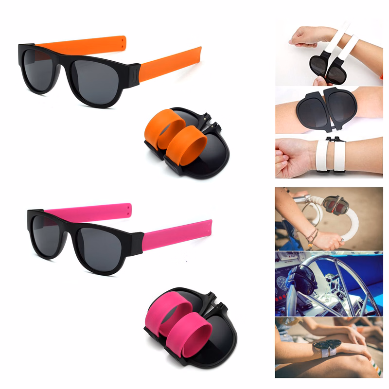 Foldable Sunglasses with Slap Bracelet Arms with UV400