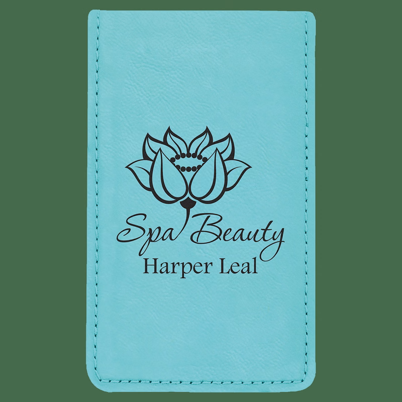 Engraved Teal Leatherette Manicure Set