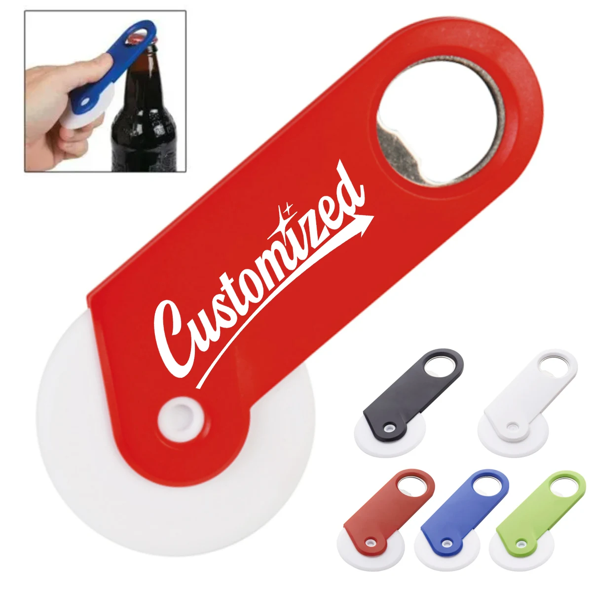 Plastic Mini Pizza Cutter W/ Circular Blade and Grip Handle 1