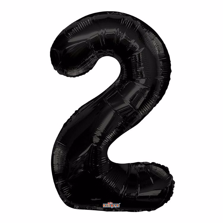 Mylar Number 2 Balloons - Black 34"