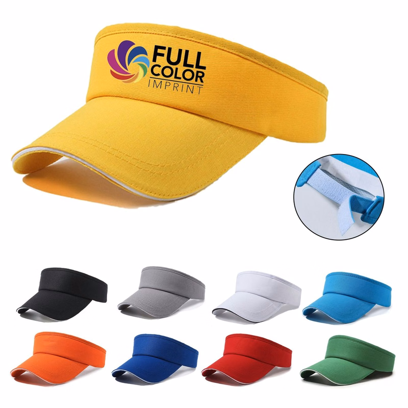 Full Color Adjustable Sun Visor Hat MOQ 50 PCS