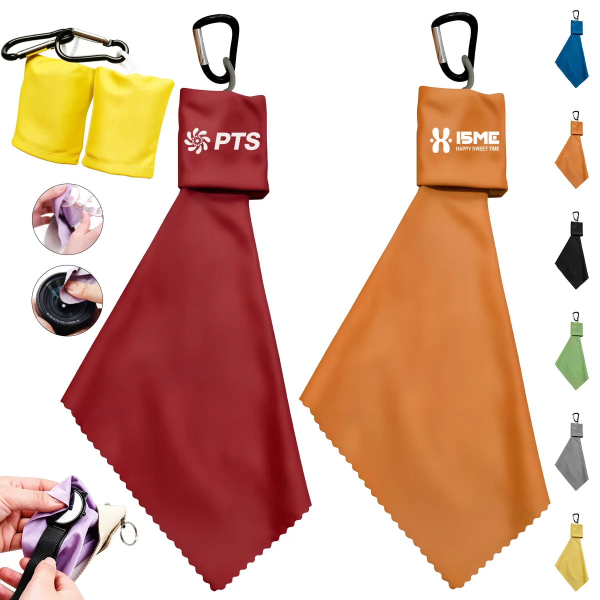 Microfiber Cleaning Cloth With Keychain Pouch 1