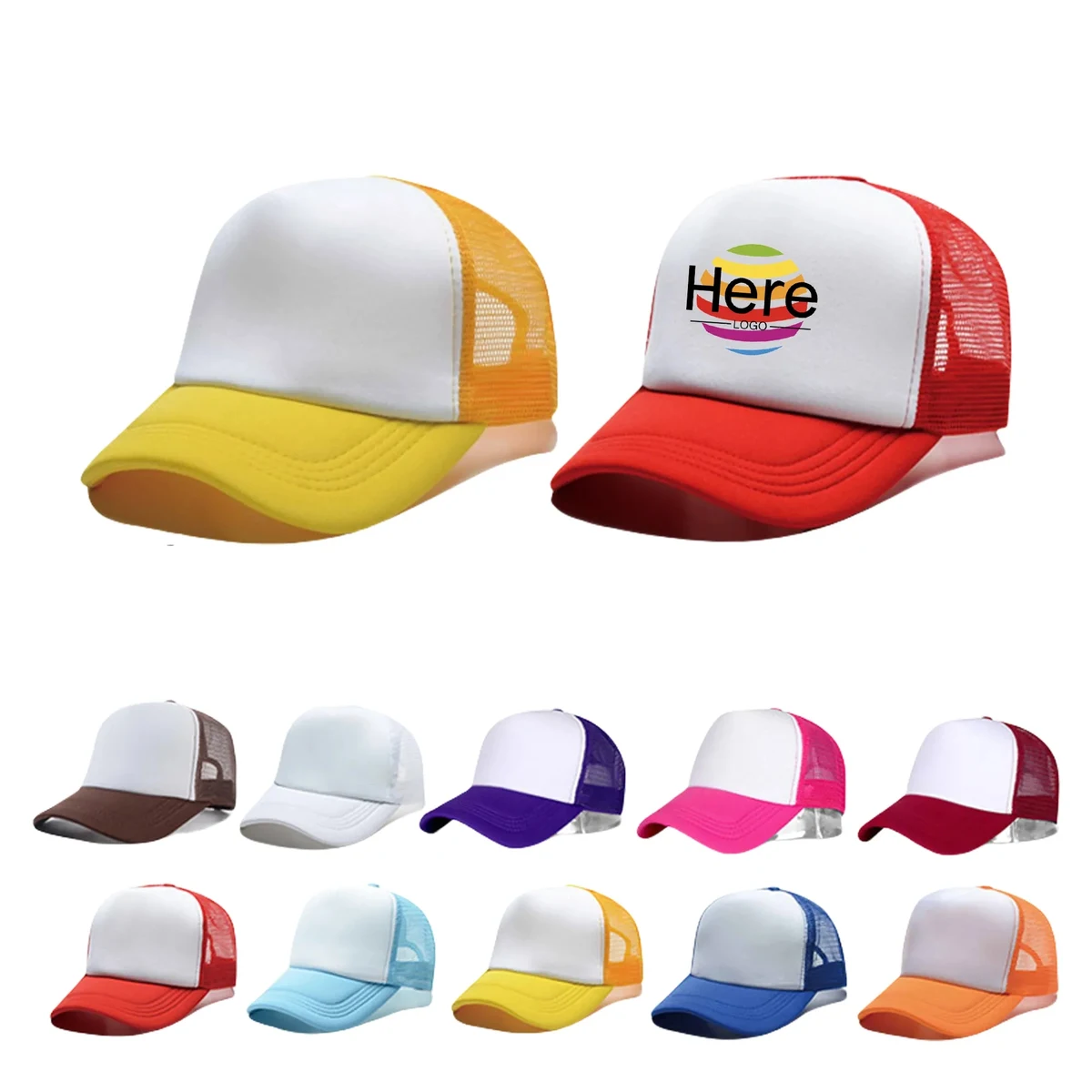 Unisex Mesh Baseball Cap Two Tone Polyester Trucker Hat 1
