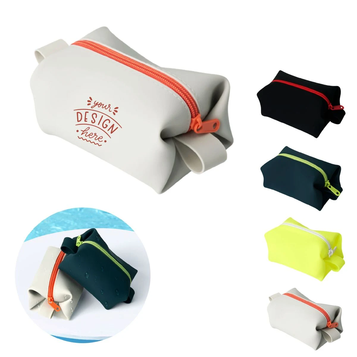 Waterproof Silicone Makeup Bag With Handle 1