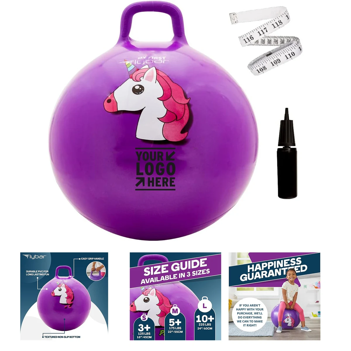 Ages 3 and Up Kids Exercise Kangaroo Durable Bouncy Hopper Ball with Handle 1