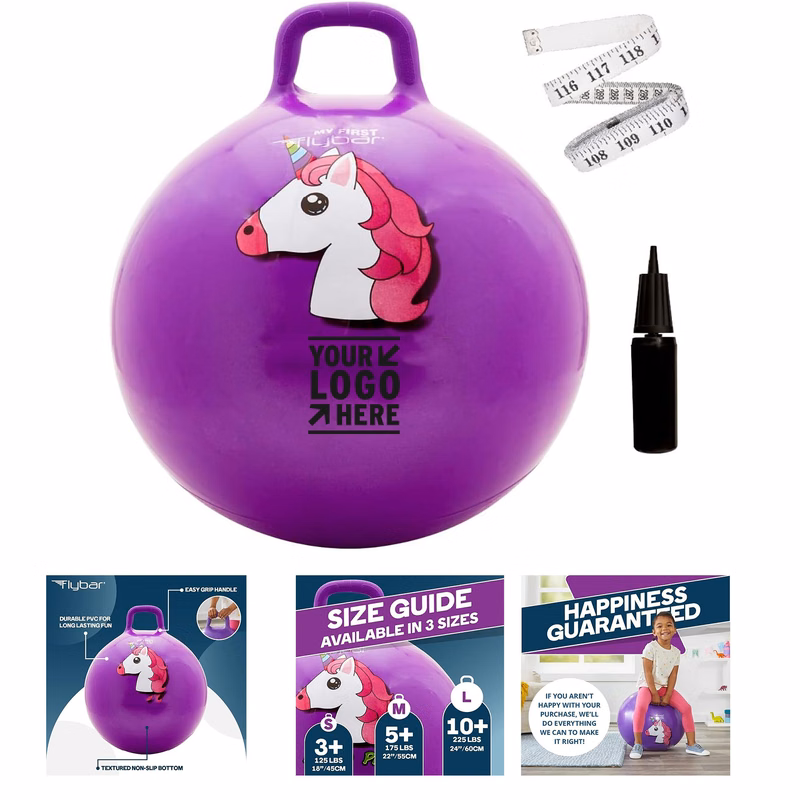 Ages 3 and Up Kids Exercise Kangaroo Durable Bouncy Hopper Ball with Handle
