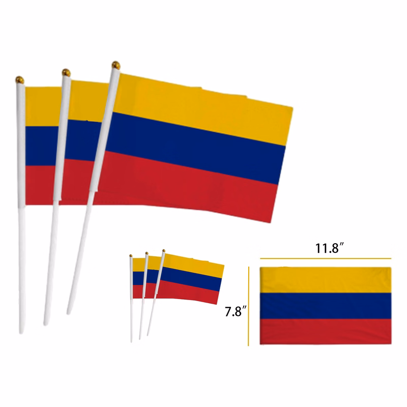 11.8" Vibrant Printed Flag with Durable Plastic Stick