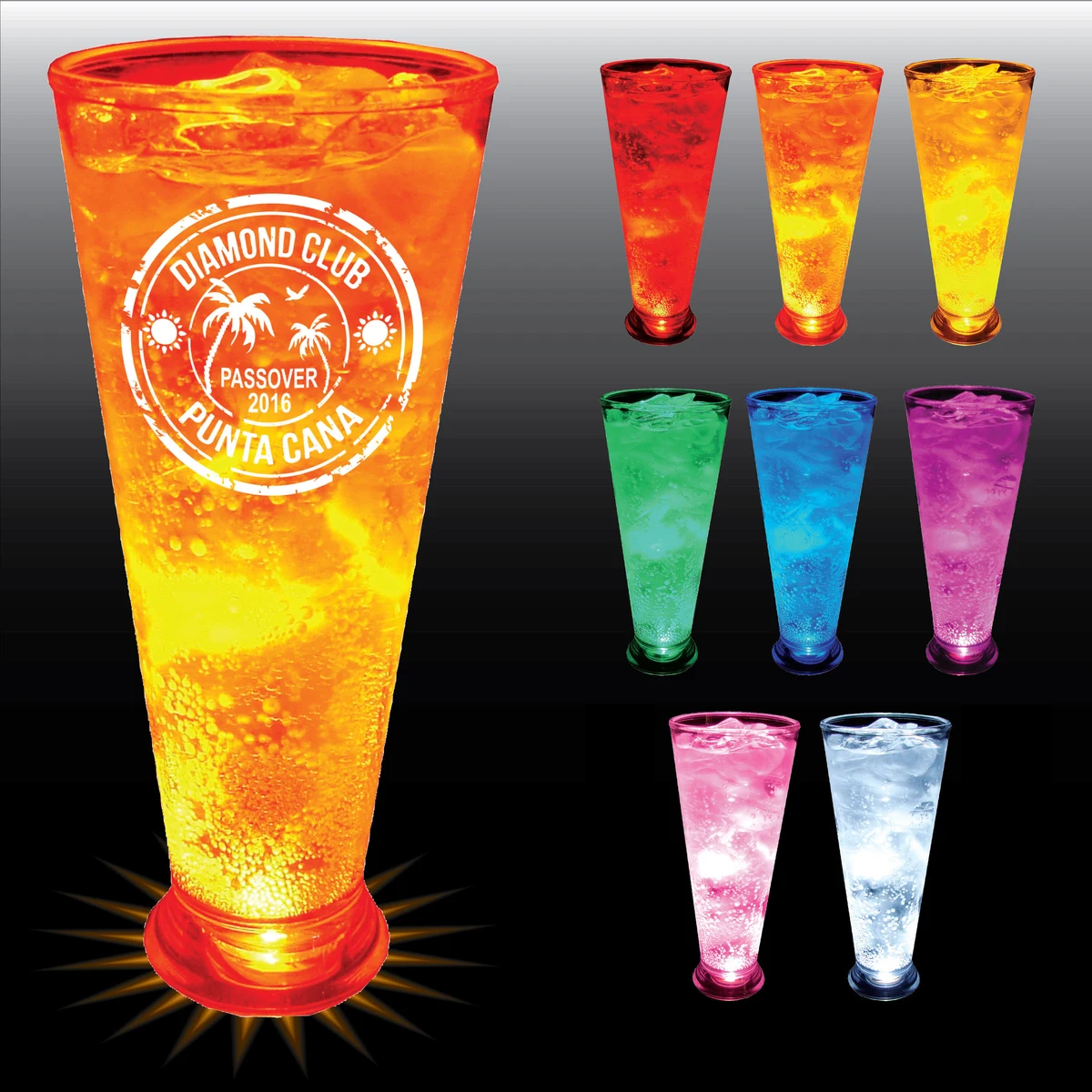 12oz Light Up Tall Flared Plastic Pilsner Cup 1