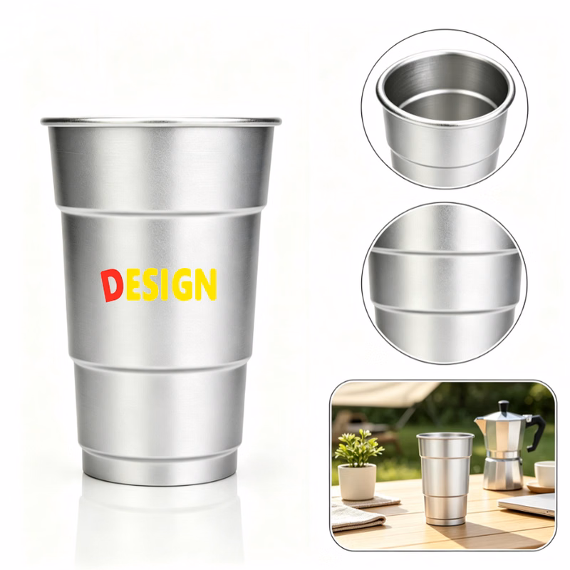 16oz Aluminum Tumbler Reusable Cup for Events and Outdoor