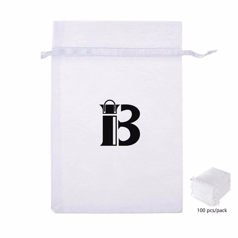 Wedding Gift Party White Organza Mesh Drawstring Bag