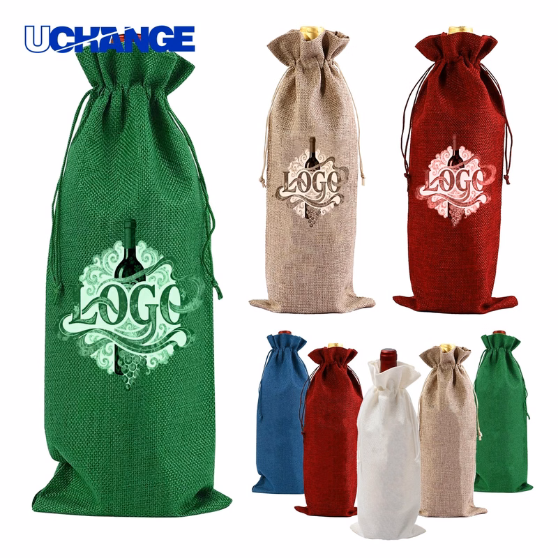 Festival Drawstring Wine Bottle Bag Container