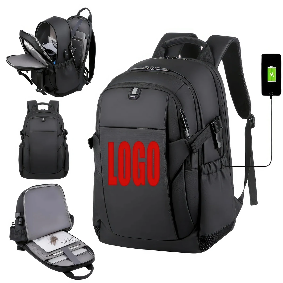Travel School Business Laptop Backpack with USB Port 1