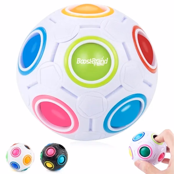 Custom 2.76 Inch Rainbow Ball Fidget Puzzle — Full-Color Stress Relief Brain Teaser