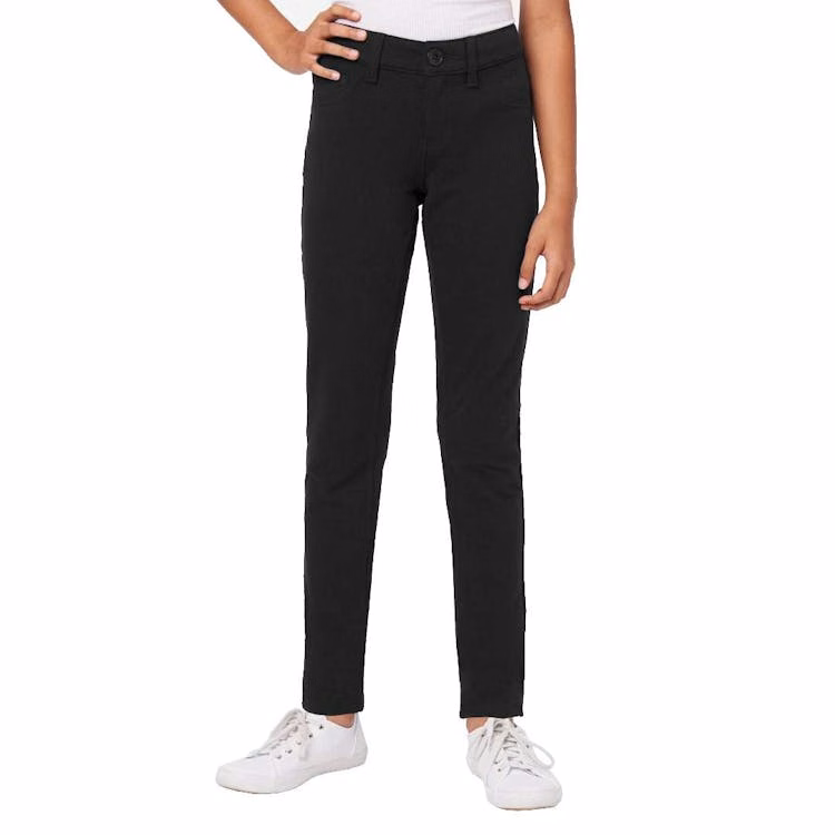 Girl's Super Stretch Skinny Uniform Pants - Black Size 18