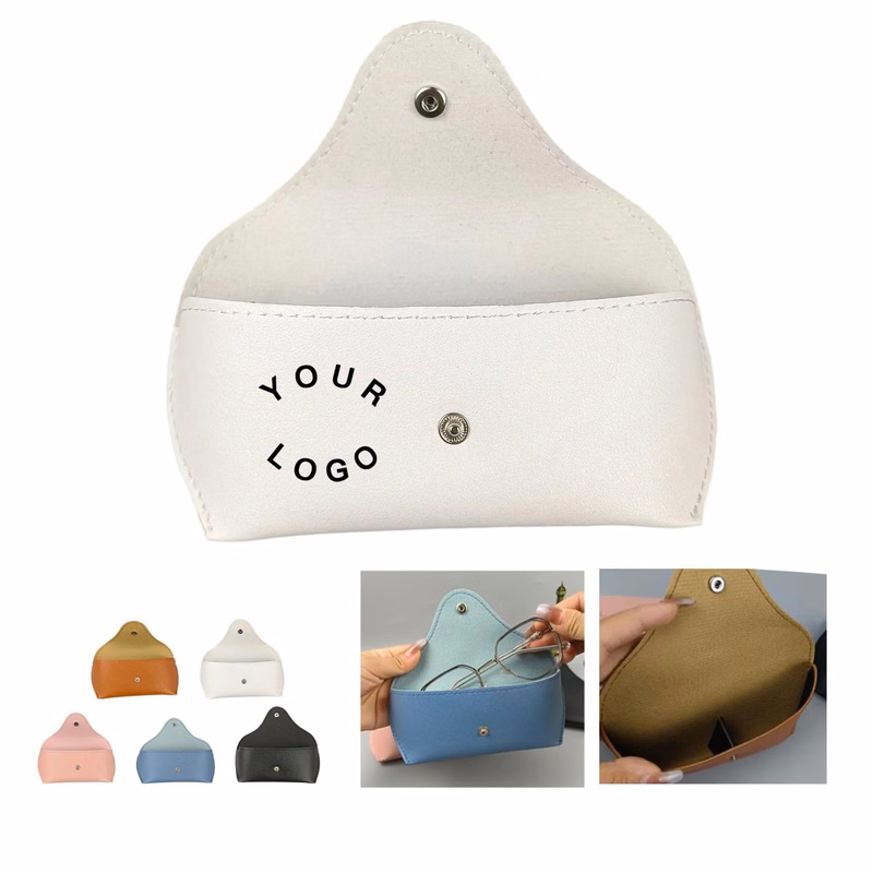 PU Leather Eyeglass Case with Button Closure