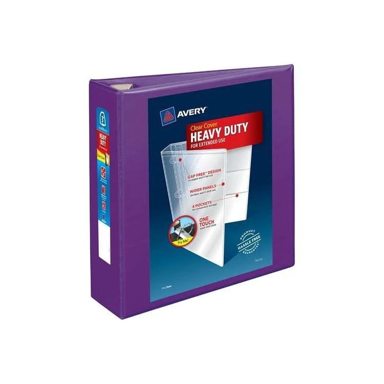 3 Ring Binders - Purple 3" Heavy Duty 1