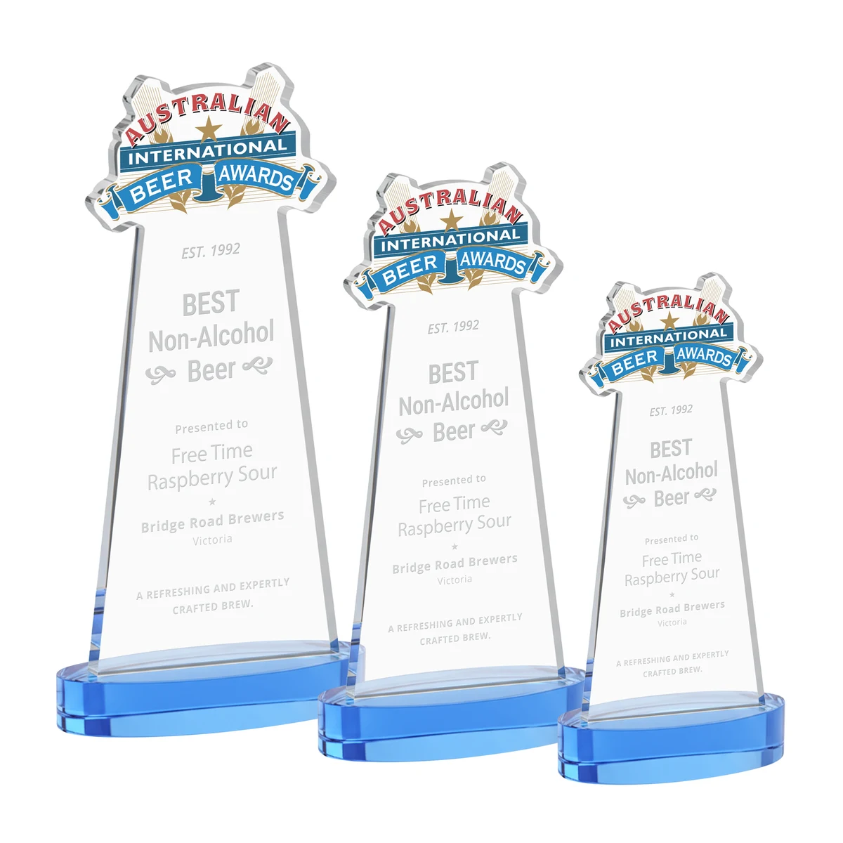 EdgeCraft Tapered Award on Alberton - Sky Blue (via Air) 1