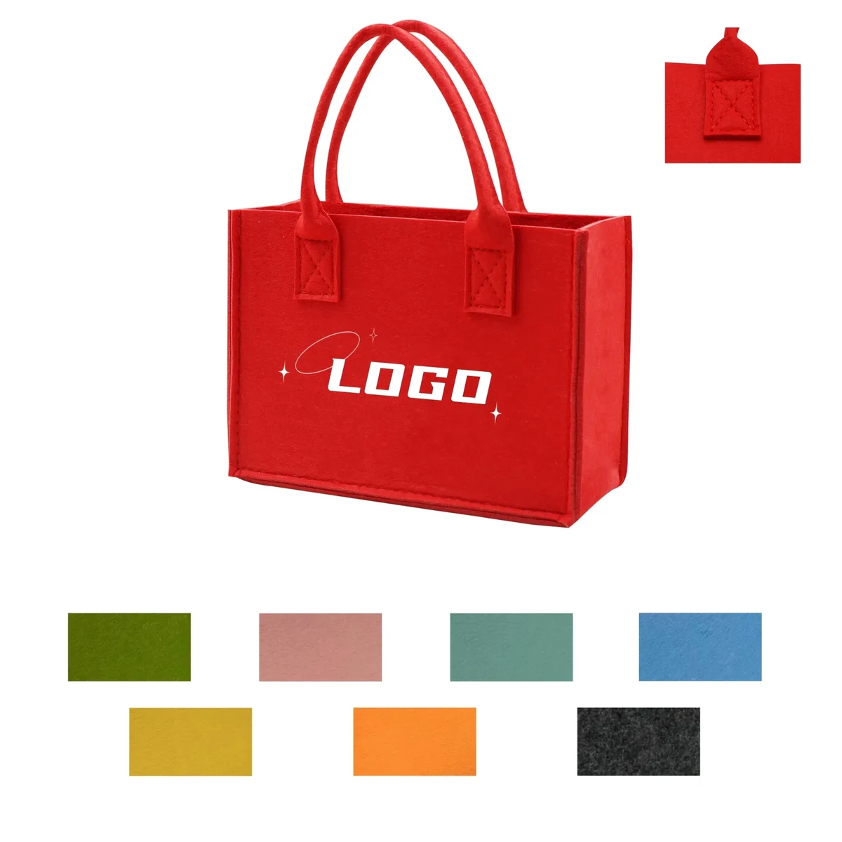 Felt Tote Bag Small Size, custom tote bag with logo imprint 1
