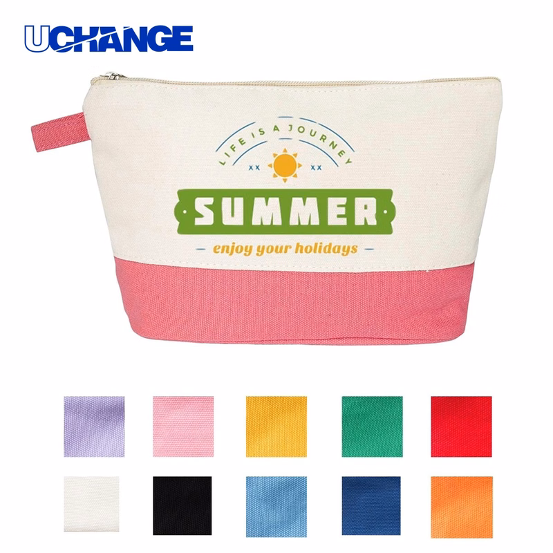 Travel Two-Tone Canvas Cosmetic Bag Organizer