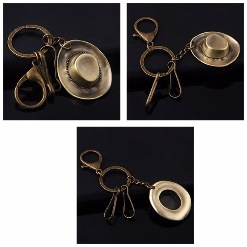 Copper Cowboy Hat Keychain