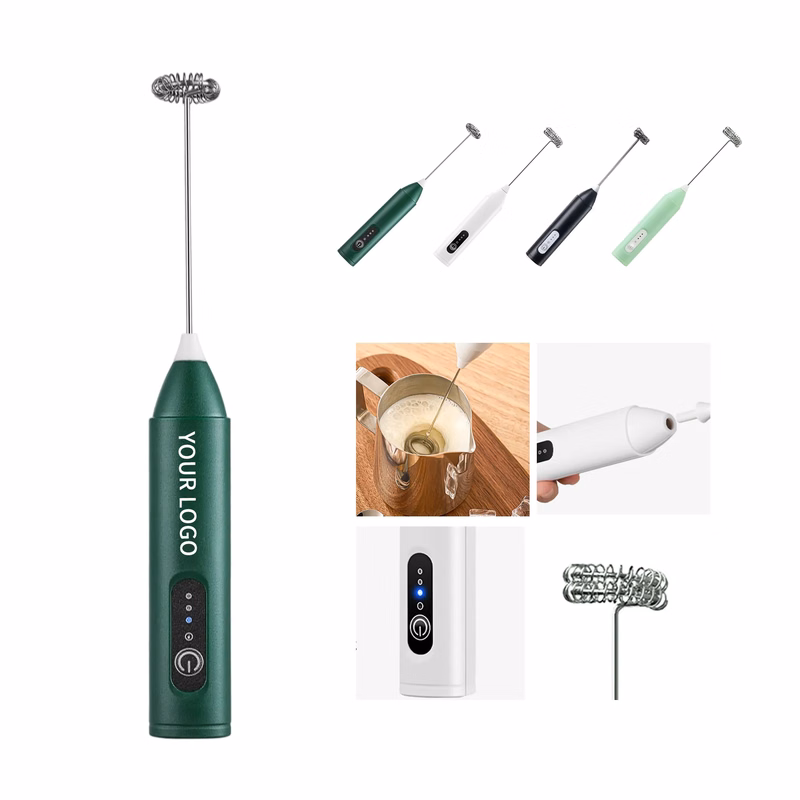 Wireless Electric Milk Frother with Dual-Spring Whisk