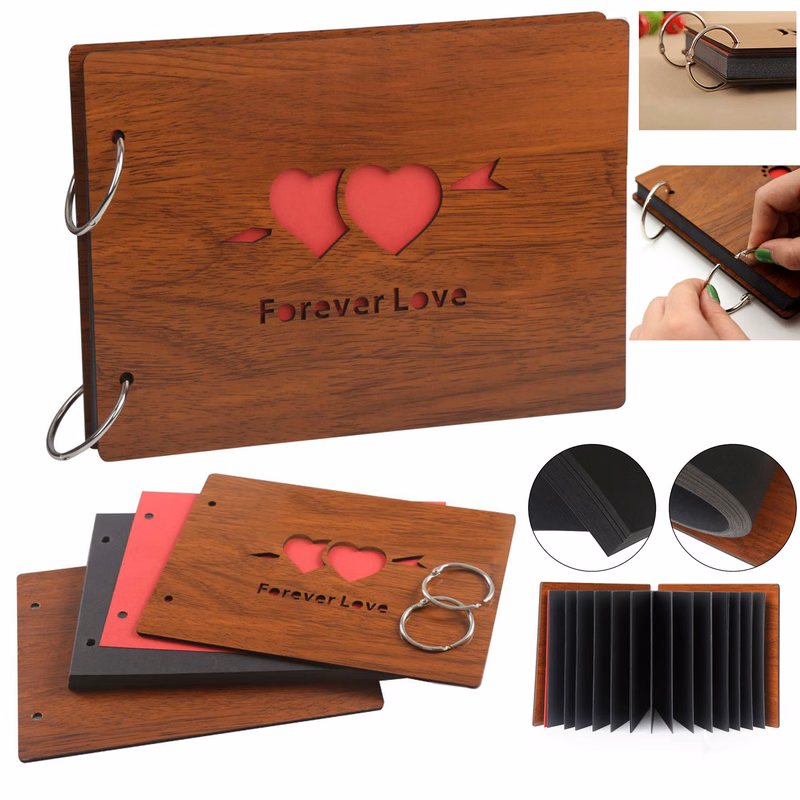 Diy Photo Album Wood Vintage Anniversary Scrapbook