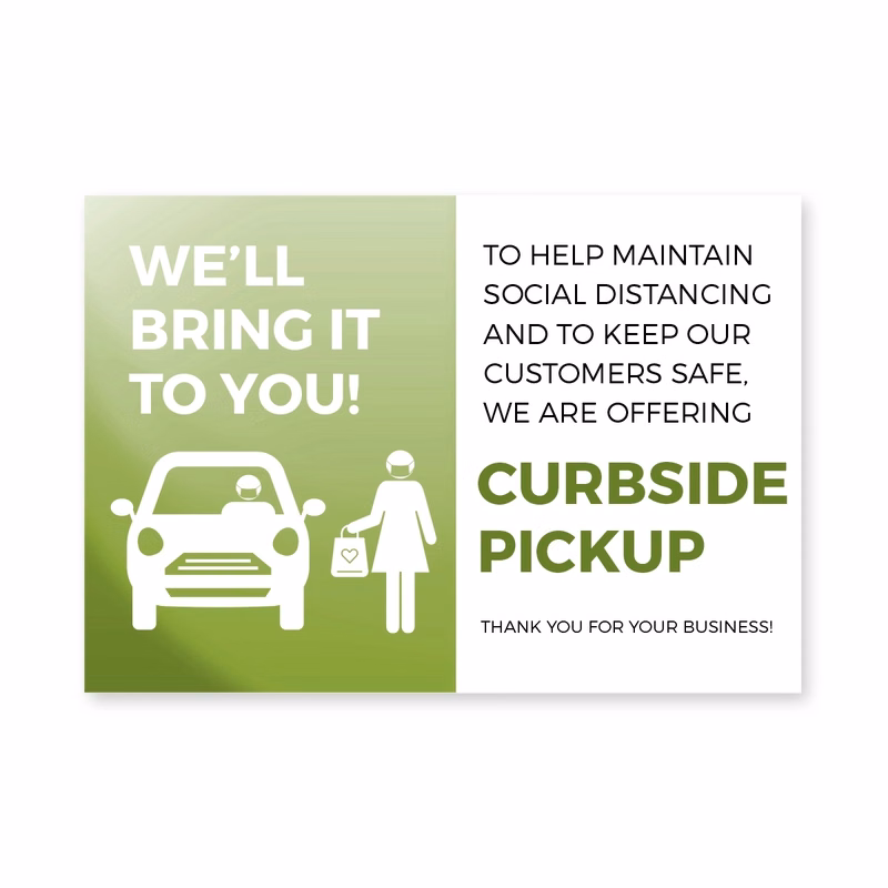 Curbside Pick Up Window Cling,CANADA, Multi-colors