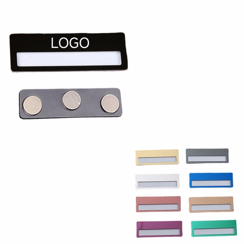 Stainless Steel Name Badge W/ Magnetic Back