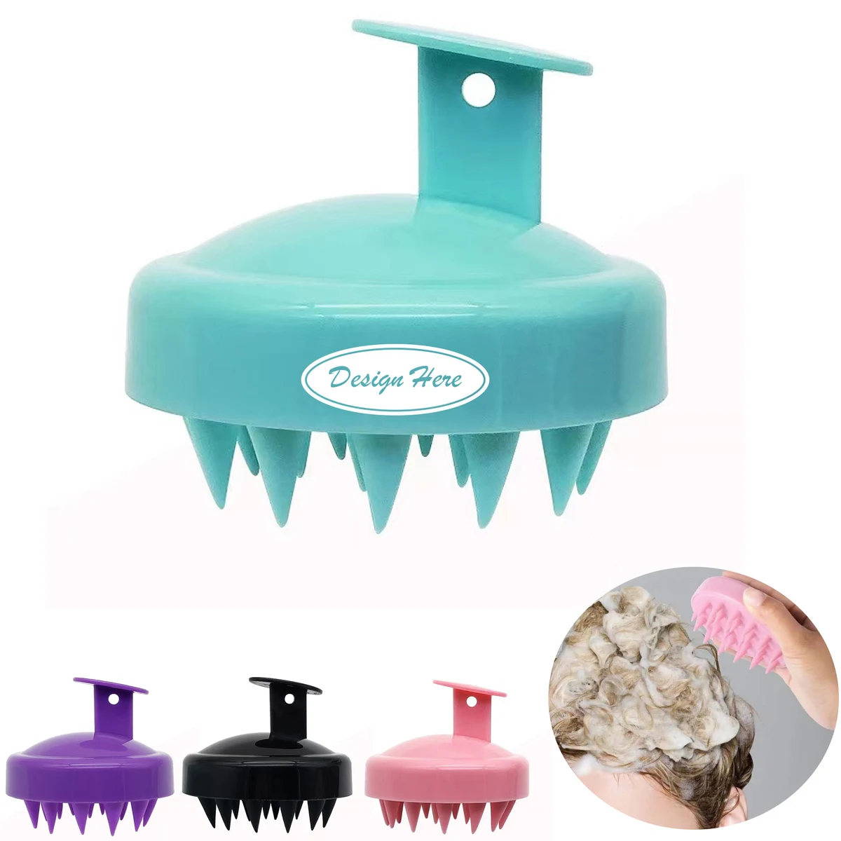 Hair Scalp Massager Shampoo Brush Soft Silicone Bristles 1