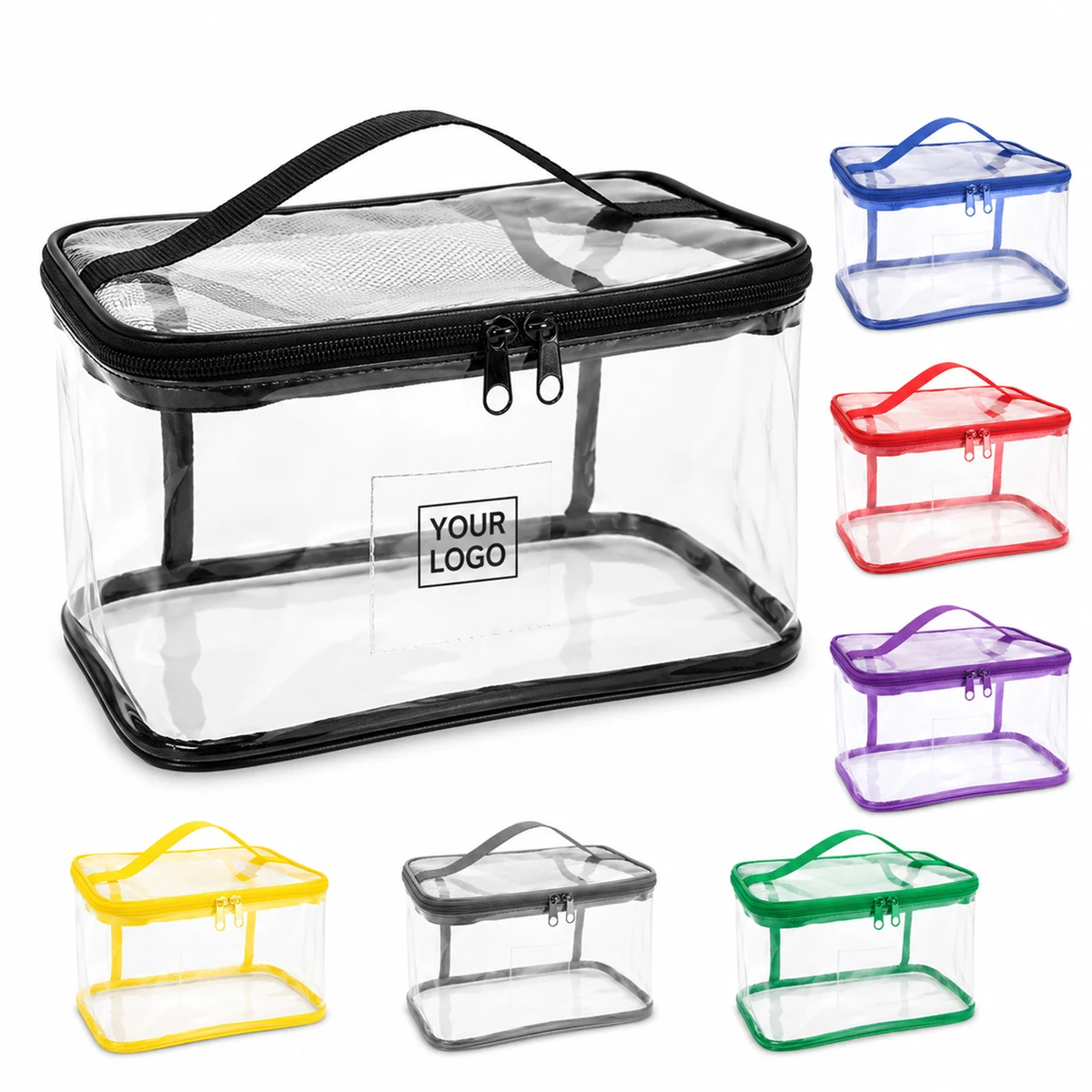 Clear PVC Zipper Storage Bag With Handle 1