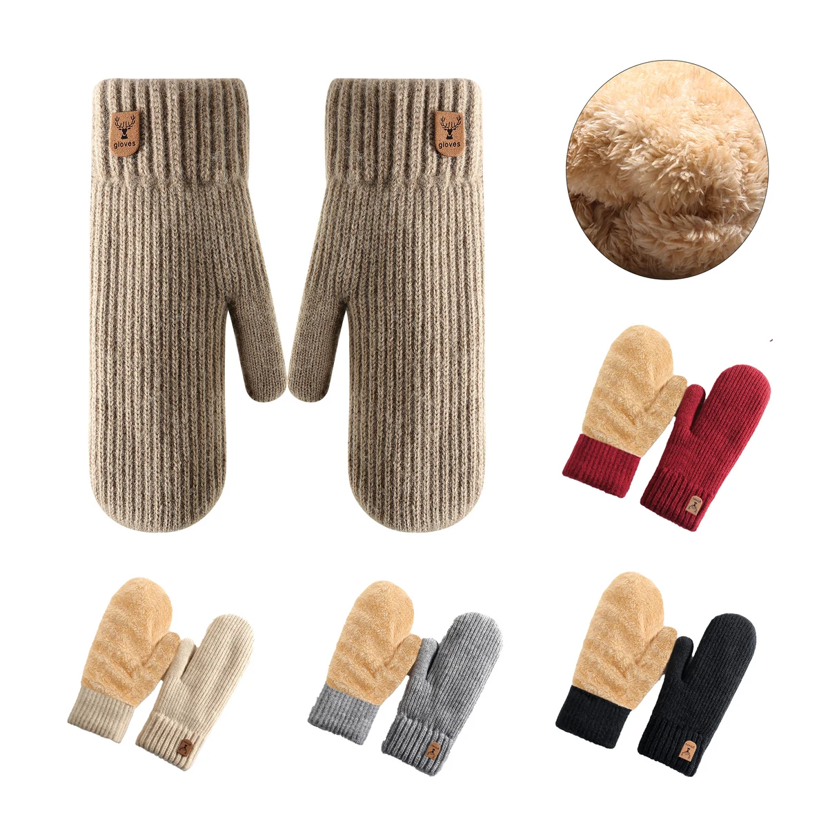 Winter Wool Lined Warm Gloves 1