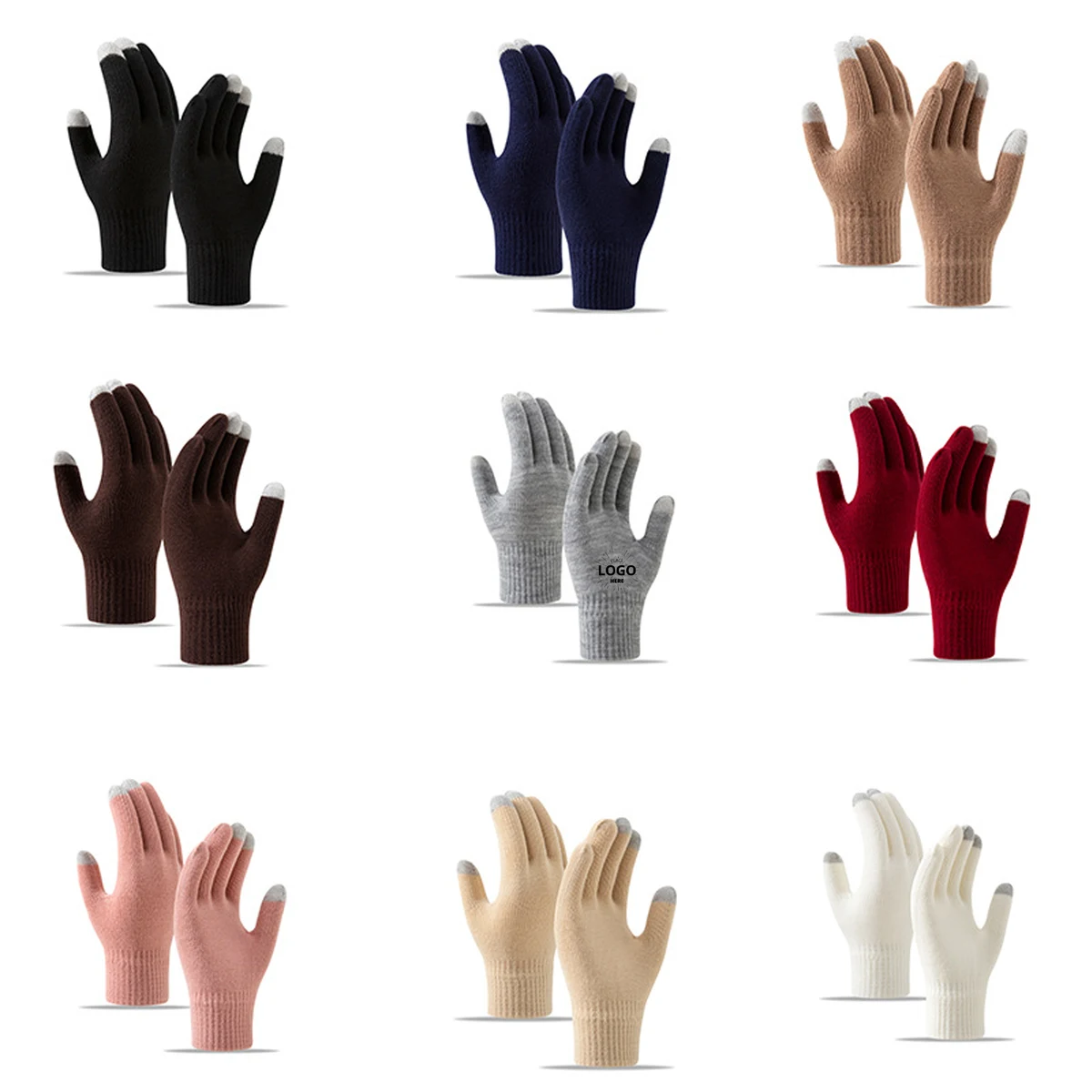 Knit Touch Screen Winter Gloves 1