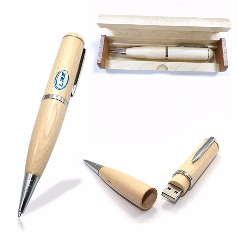 Wooden Ballpoint Pen with USB Flash Disk