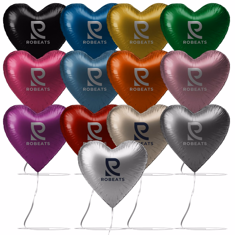 18" Heart-shaped Mylar Balloon 1 COLOR 1 SIDE