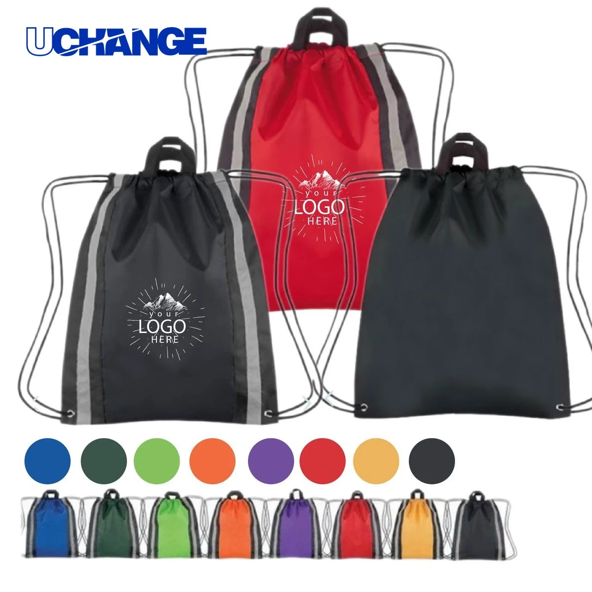 Reflective Drawstring Backpack Tote 1