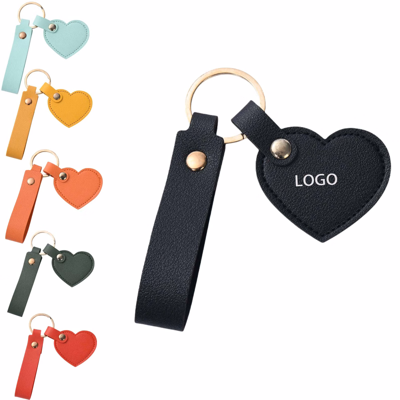Durable Lightweight Heart Leather Keychain