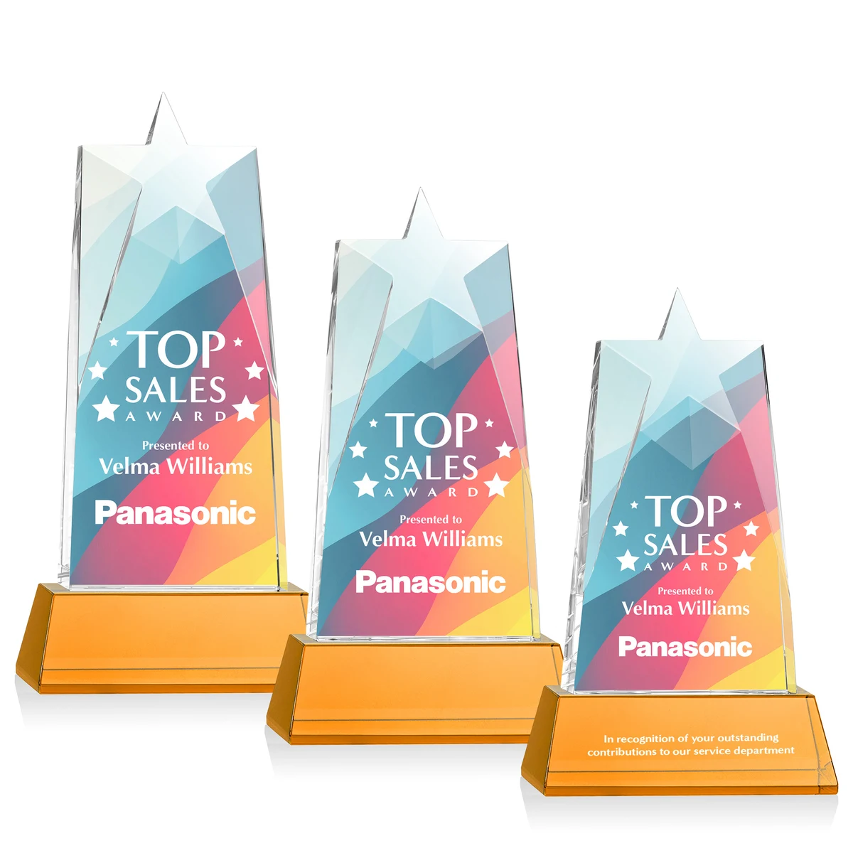 Millington Star VividPrint™ Award on Base - Amber 1