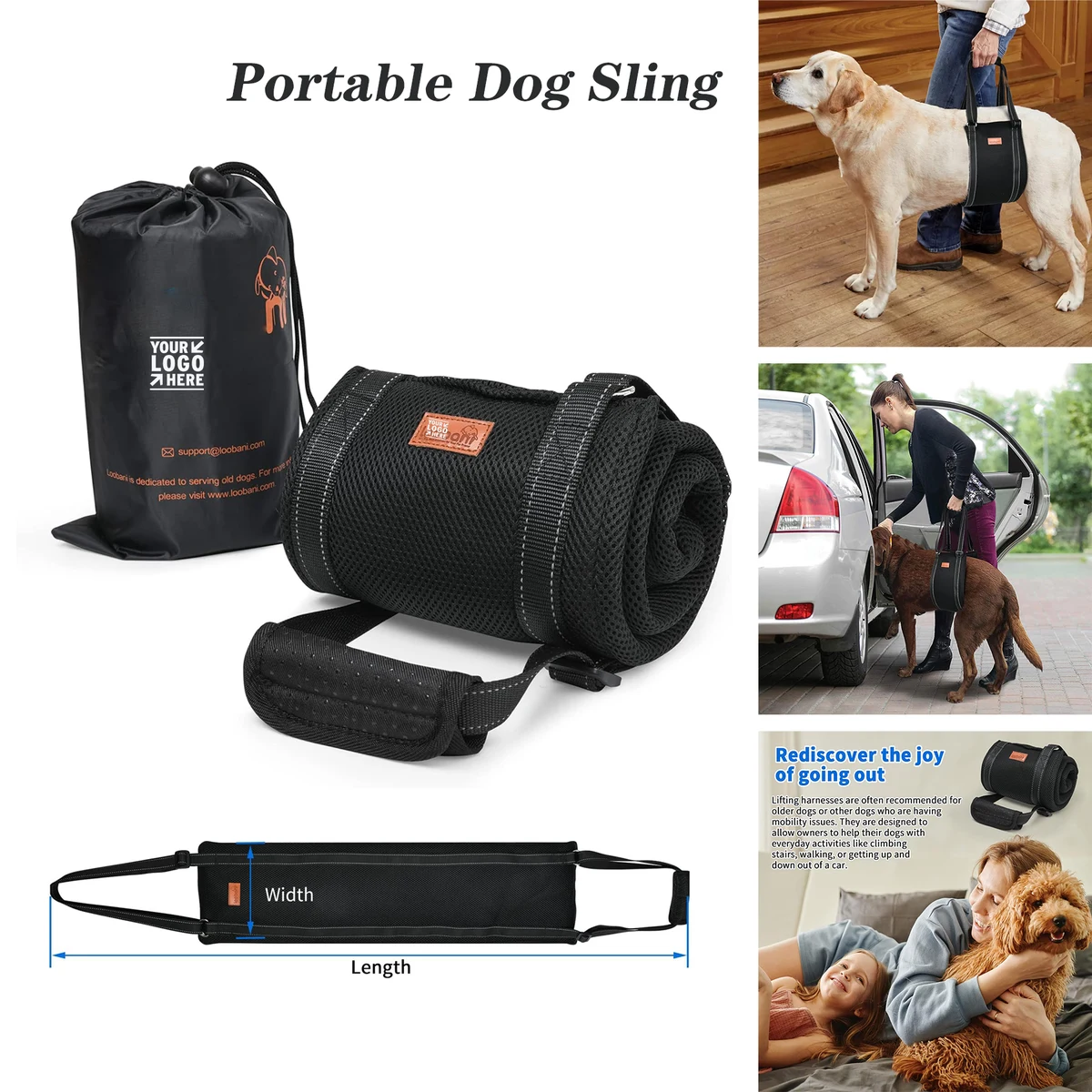 Portable Large Dog Hind Leg Support Sling Lift Harness Canine Aid Ligament Rehabilitation 1