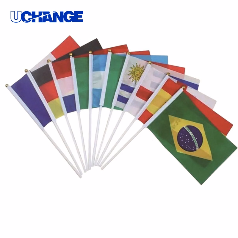 Hand Waved Small Square Flag Set