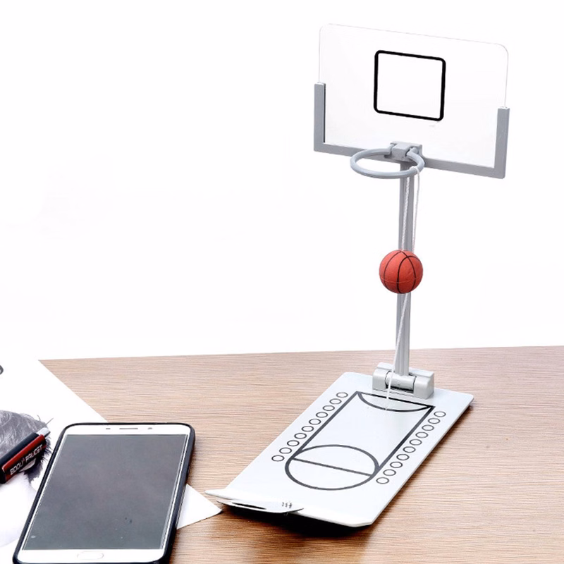 Desktop folding pressure relief basketball machine