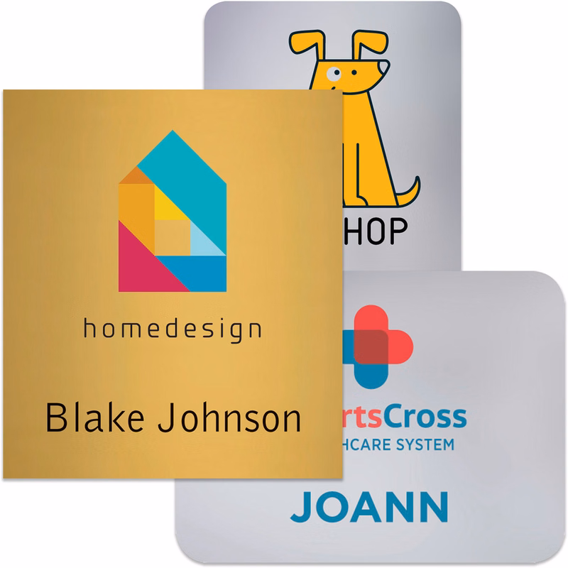 Charleston Plastic Name Badge (Custom sized between 6 and 9 sq. in.)