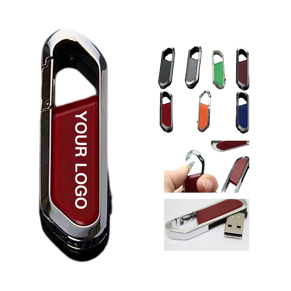 Custom USB Stick with Keychain Clip 1