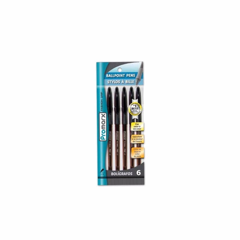 Black Ballpoint Pens - 6 Pack