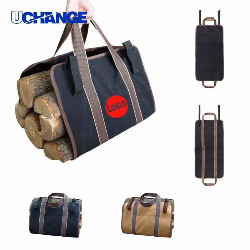 Waxed Canvas Firewood Carrier Bag